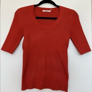 NEW Francesca's Blair Scoop Neck 3/4 Sleeve Ribbed Top